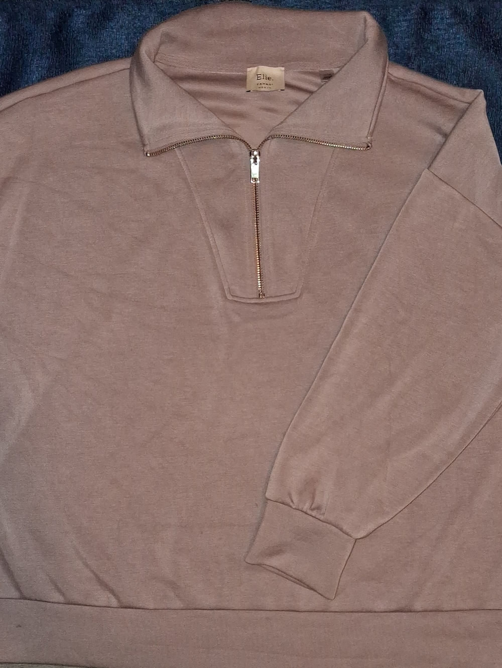 Elie Tahari Women's Dusty Mauve Zip-Up Sweater